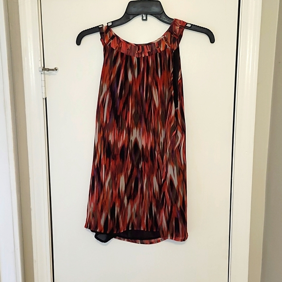 🔥SALE Calvin Klein Women's Sleeveless Multi-Colored Blouse - Picture 3 of 7